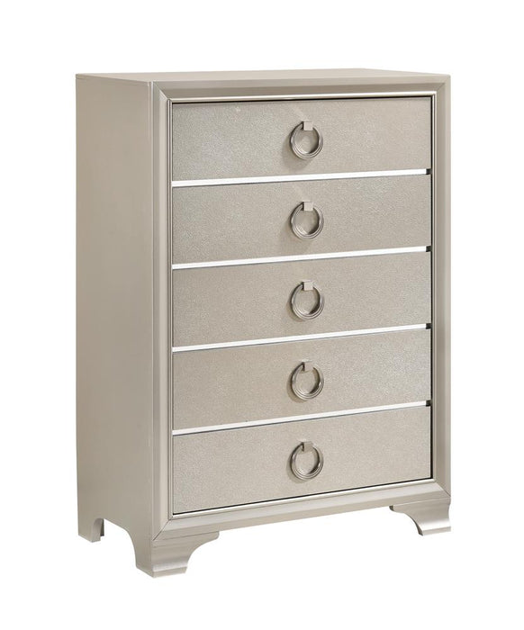 Salford 5-drawer Chest Metallic Sterling image