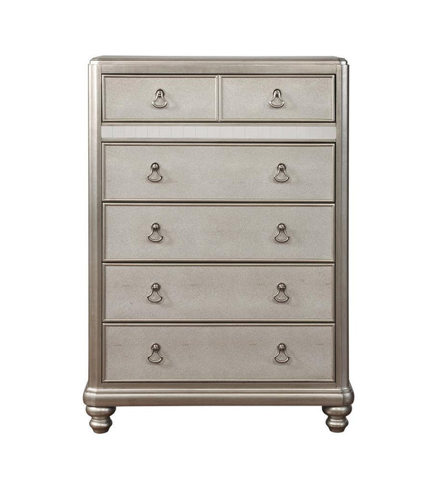 Bling Game 6-drawer Chest Metallic Platinum