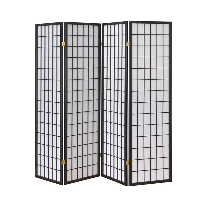 Roberto 4-panel Folding Screen Dark Grey and White