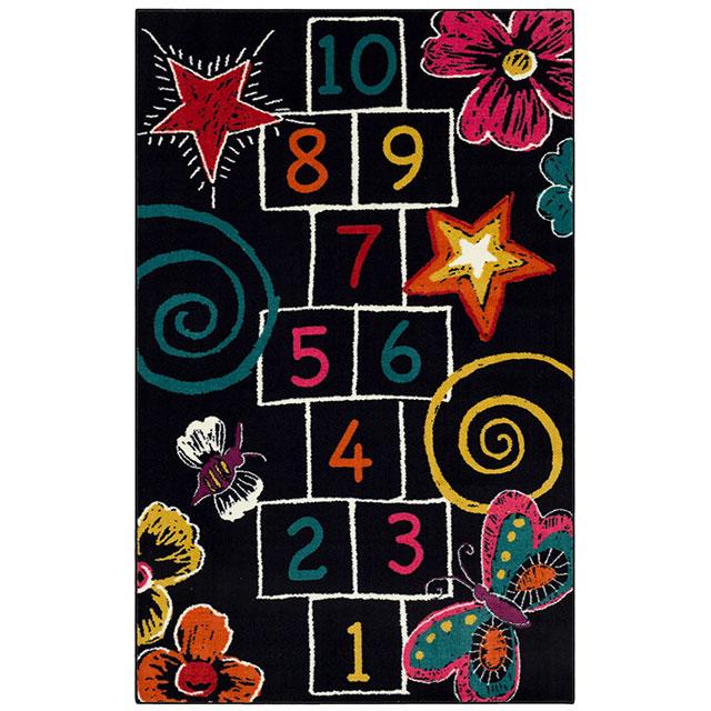 BARON 5' X 8', Area Rug, Hopscotch, Multi/Black image