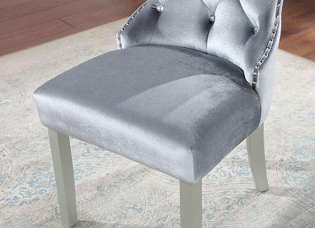 ADALIA Wingback Chair (2/CTN), Silver/Dark Gray