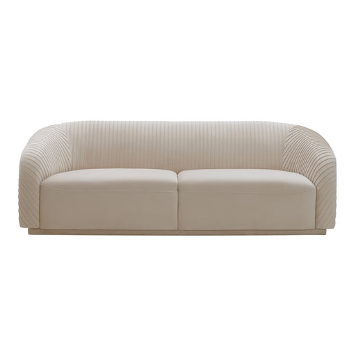 Yara Pleated Beige Velvet Sofa image