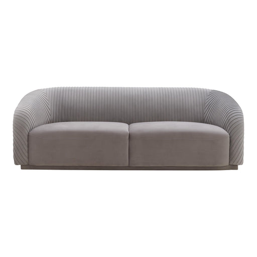 Yara Pleated Grey Velvet Sofa image