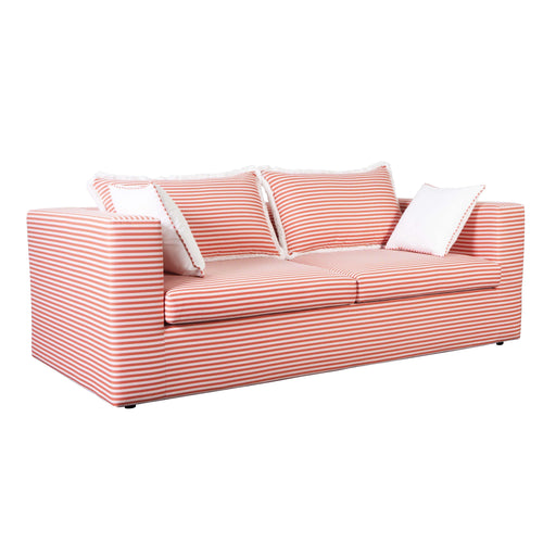 Salty Coral Striped Outdoor Sofa image