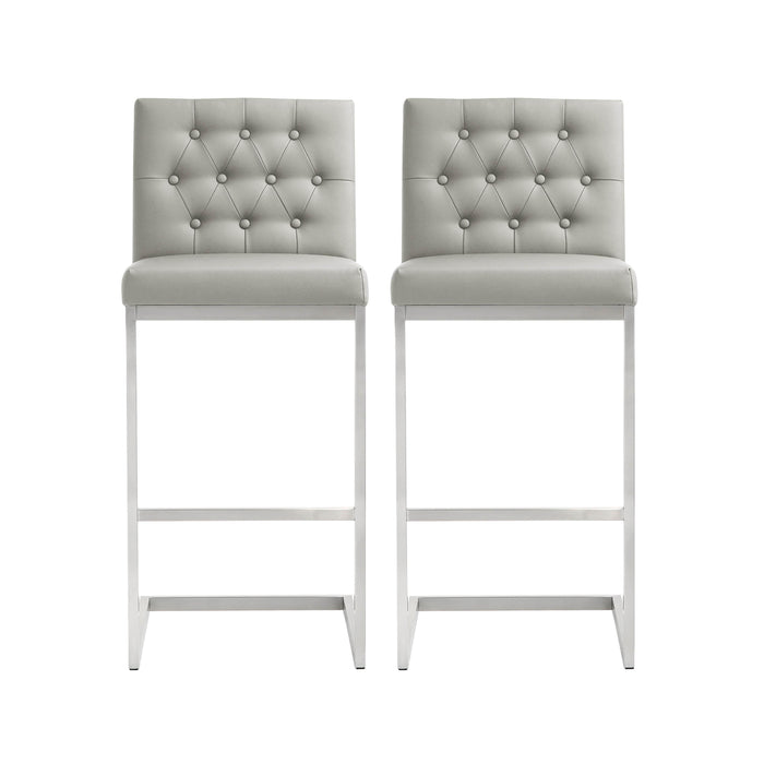 Helsinki Light Grey Steel Barstool (Set of 2) image