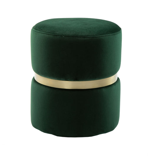 Yamma Forest Green Velvet Ottoman image