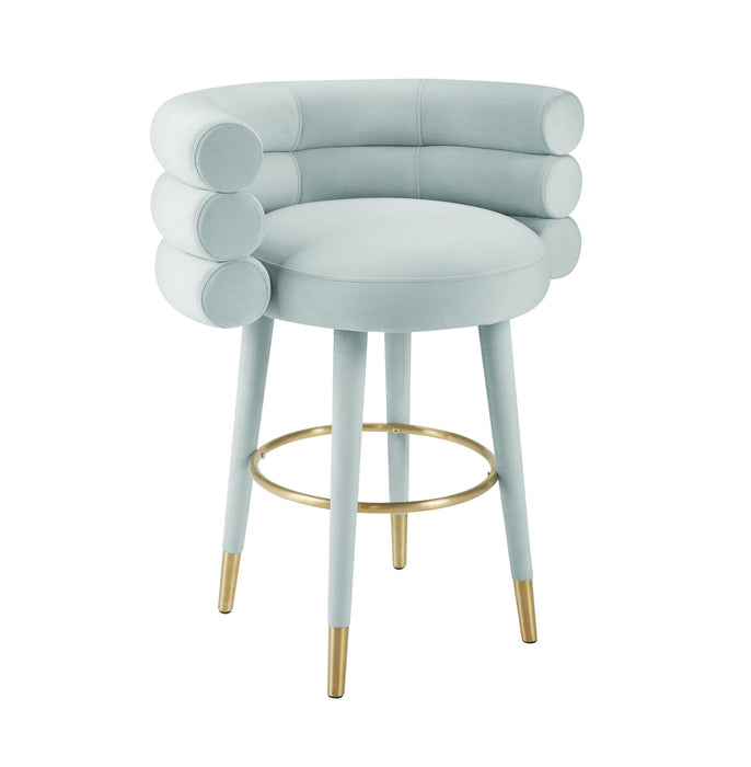 Betty Sea Foam Green Velvet Counter Stool image