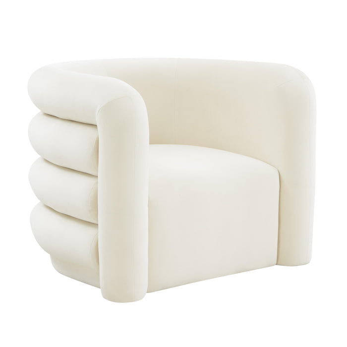 Curves Cream Velvet Lounge Chair image