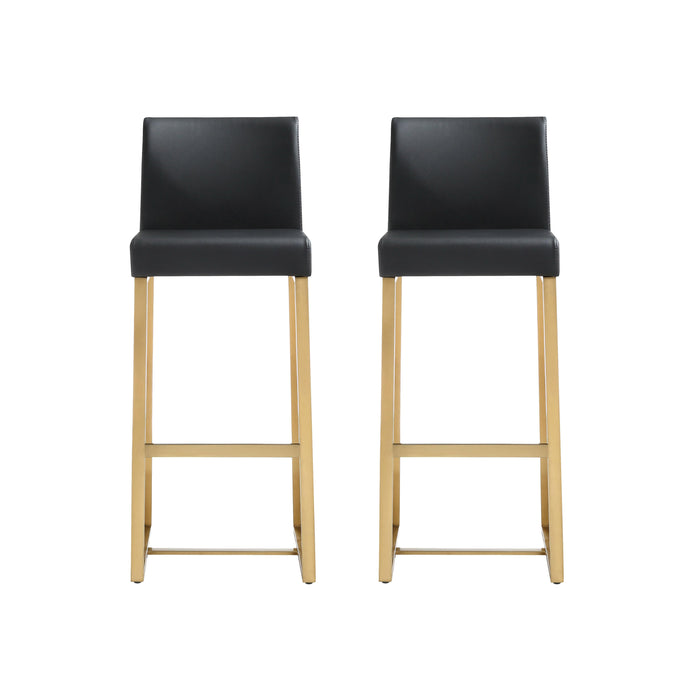 Denmark Black Gold Steel Barstool Set of 2 image