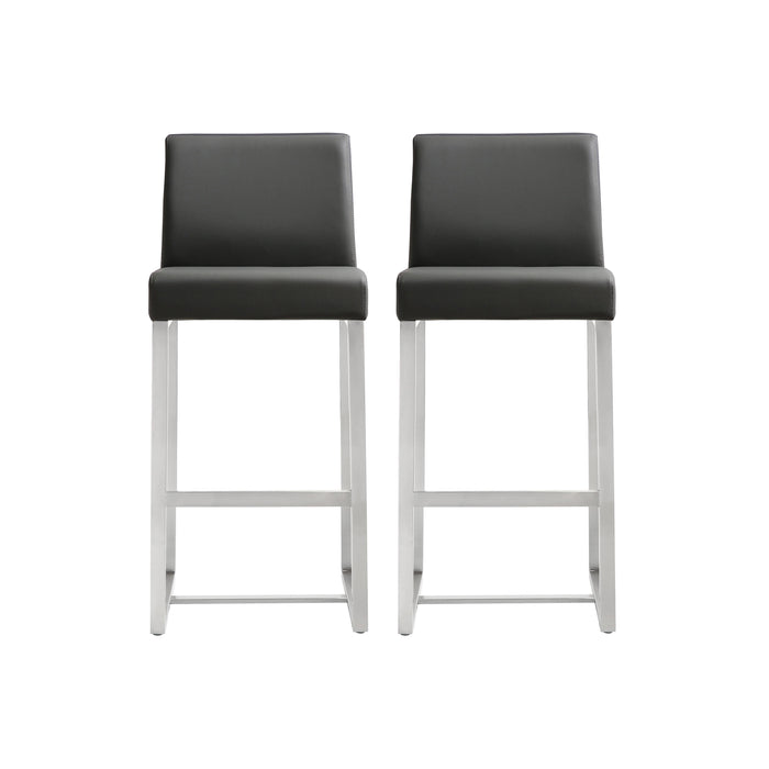 Denmark Grey Stainless Steel Counter Stool Set of 2 image