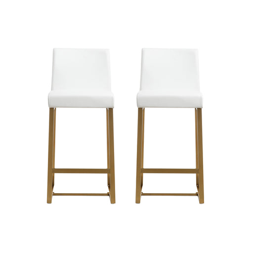 Denmark White Gold Steel Counter Stool Set of 2 image