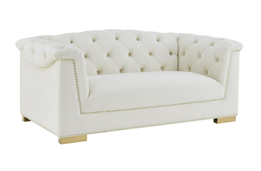 Farah Cream Velvet Loveseat image