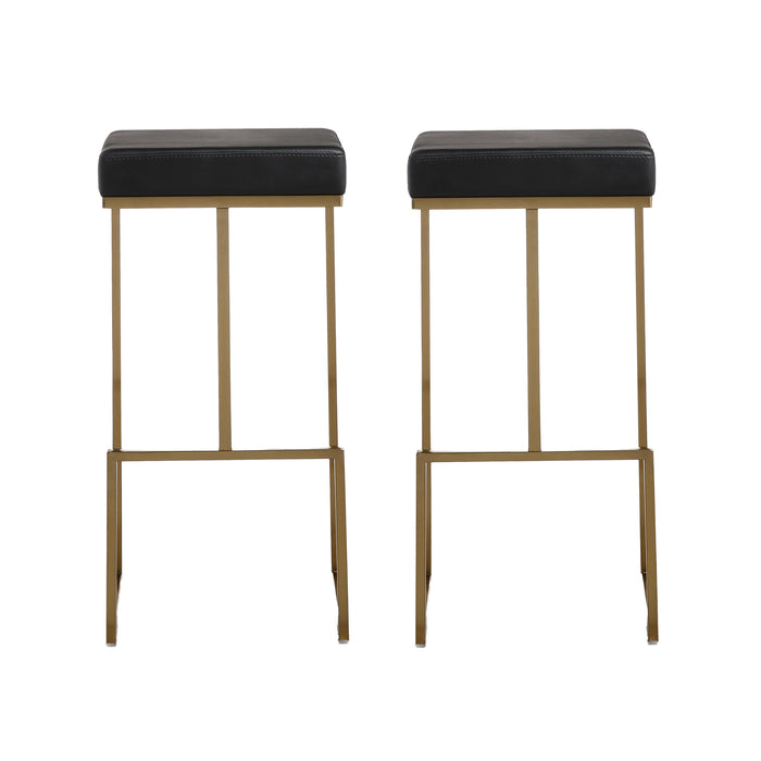 Ferra Black Gold Steel Barstool Set of 2 image