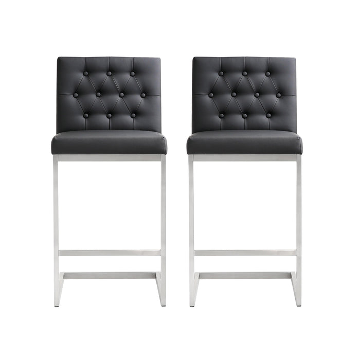 Helsinki Black Stainless Steel Counter Stool  - Set of 2 image