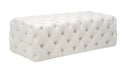 Kaylee Cream Velvet Ottoman image