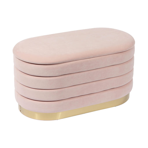 Lillian Blush Velvet Storage Bench image