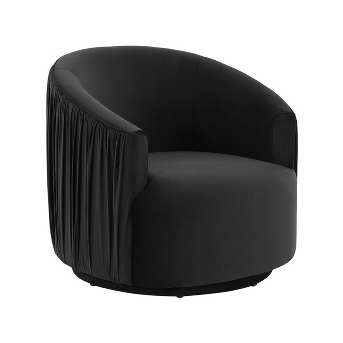 London Black Pleated Swivel Chair image