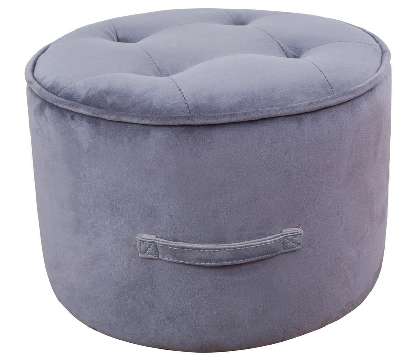 Luna Grey Velvet Ottoman image