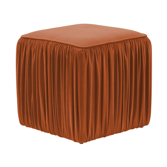 Morgan Cognac Pleated Ottoman image