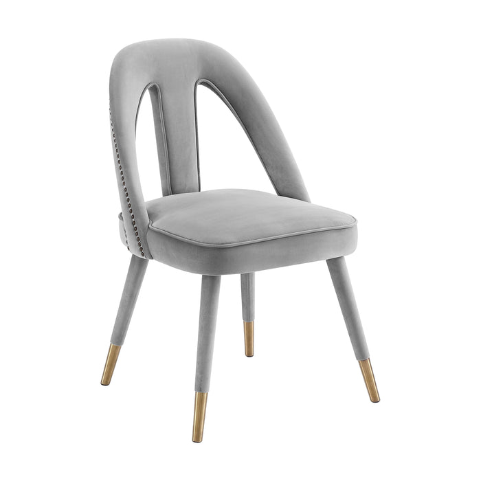 Petra Light Grey Velvet Side Chair image