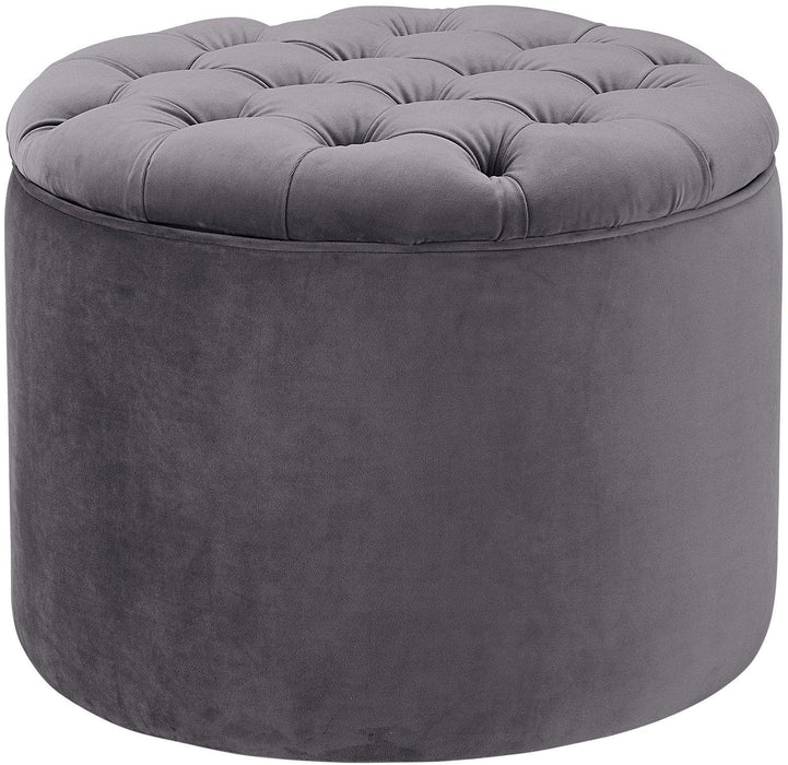 Queen Grey Velvet Storage Ottoman image