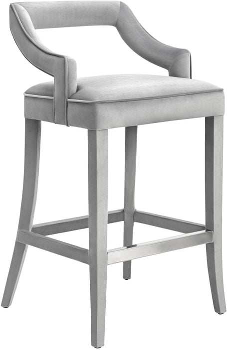 Tiffany Grey Velvet Bar Stool image