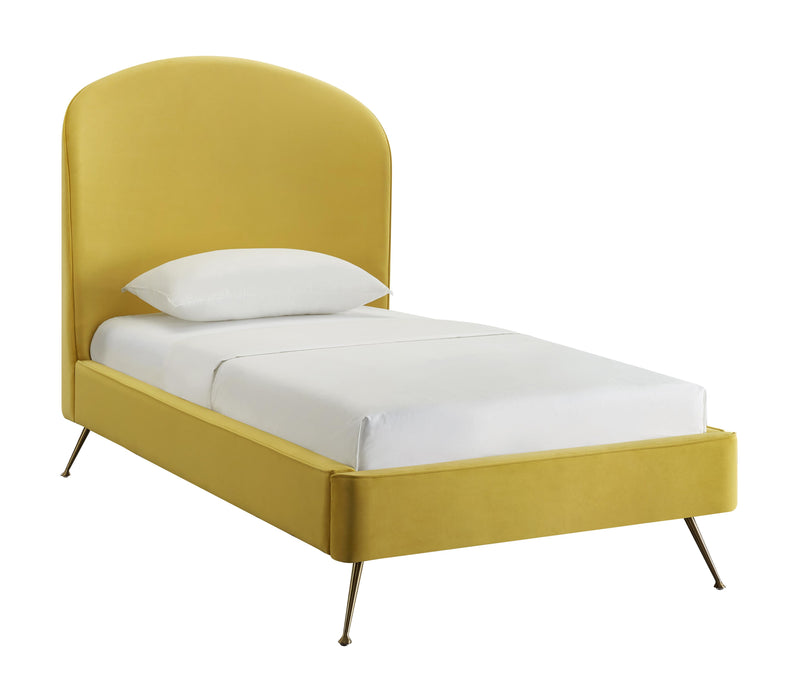 Vivi Burnt Gold Velvet Bed in Twin image