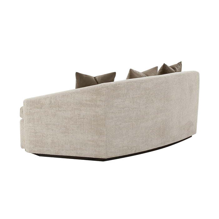 Abreeyah Beige Velvet Sofa