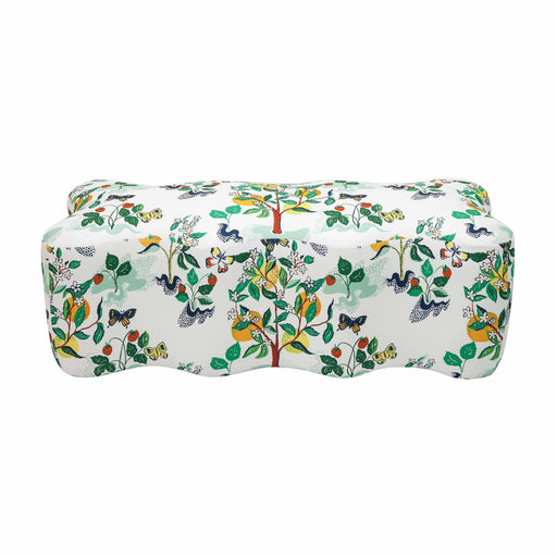 Archie Upholstered Bench in Citrus Garden Print image