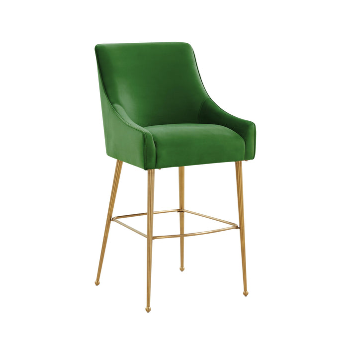 Beatrix Green Velvet Bar Stool - Gold Legs image