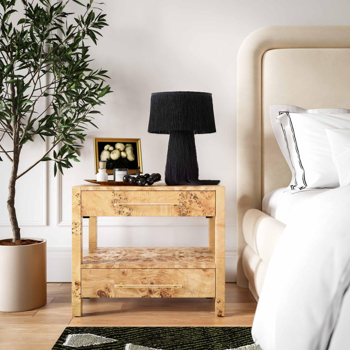 Brandyss Natural Burl Nightstand