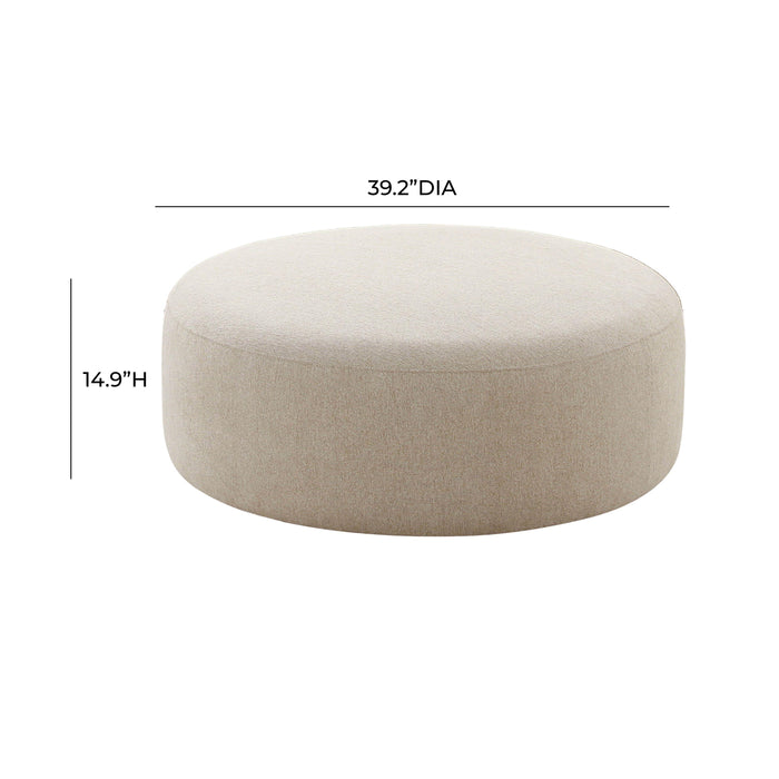 Broohah Beige Linen Ottoman