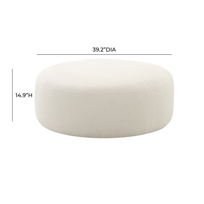 Broohah Cream Boucle Ottoman