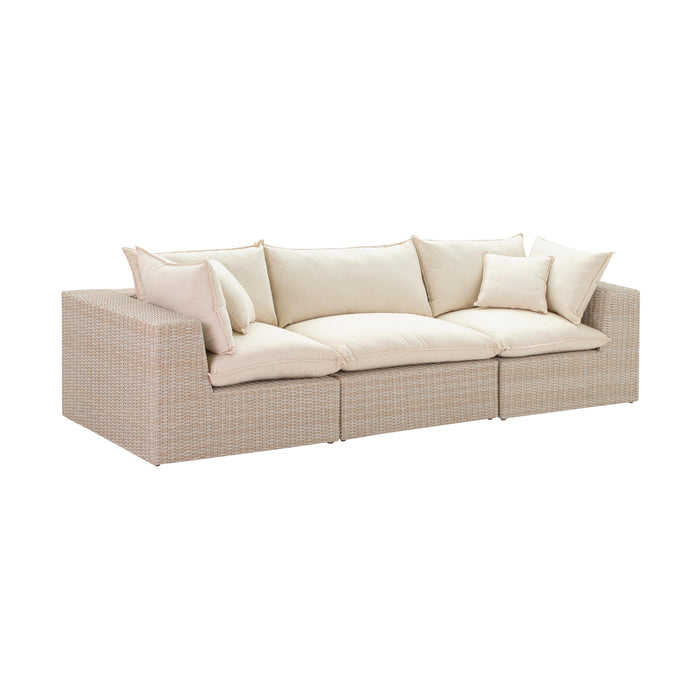 Cali Natural Wicker Outdoor Modular Sofa image