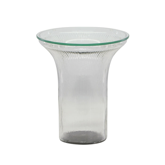 Cassandra Clear Glass Flared Side Table