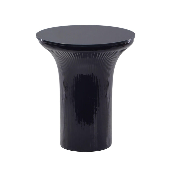 Cassandra Midnight Blue Glass Flared Side Table