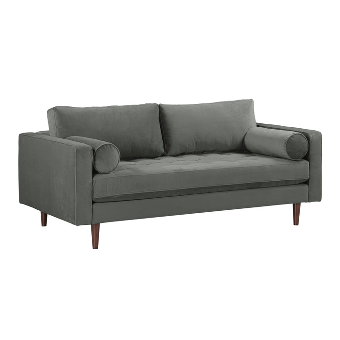 Cave Ash Gray Velvet Loveseat image