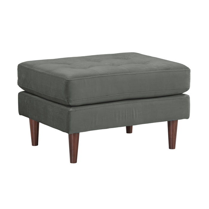 Cave Ash Gray Velvet Ottoman image