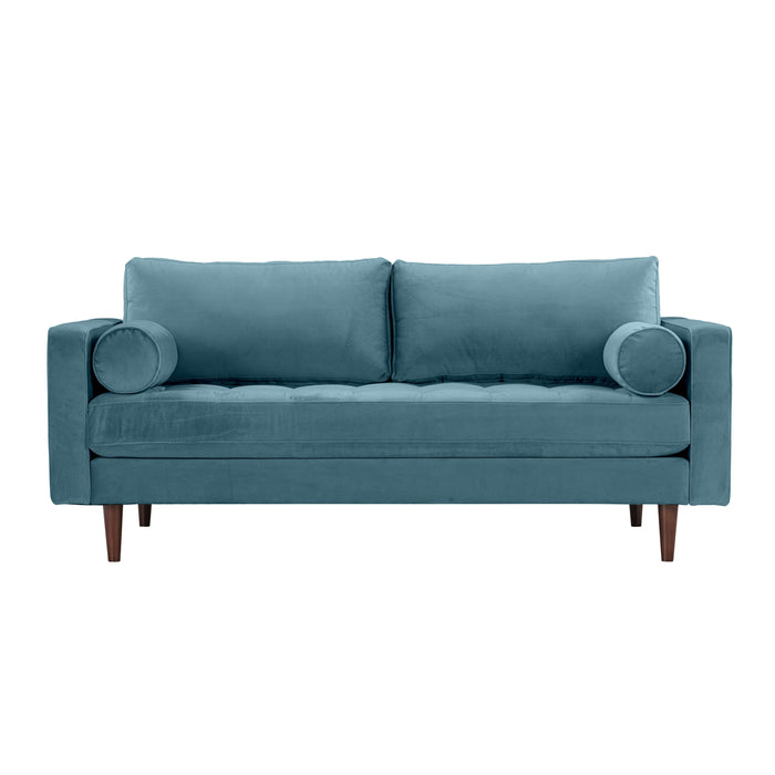 Cave Dusty Blue Velvet Loveseat