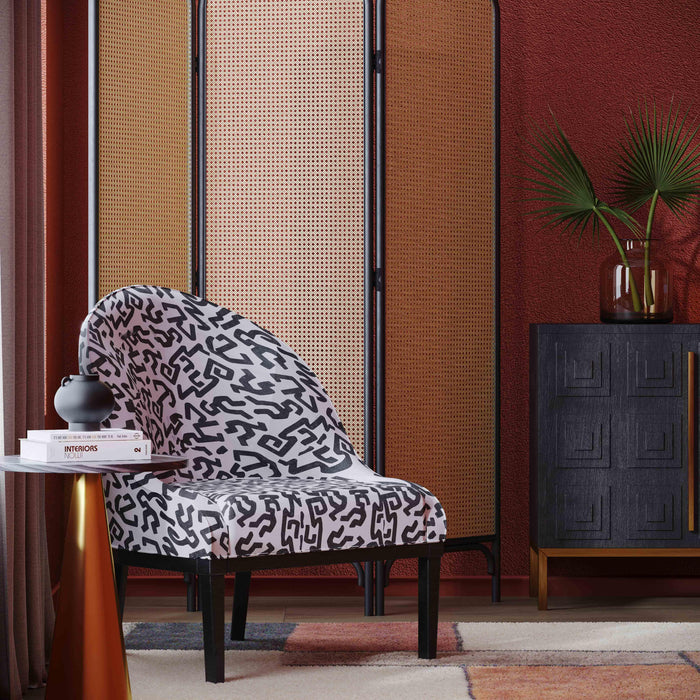 Crystal Velvet Patterned Accent Chair