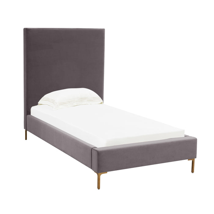 Delilah Grey Velvet Bed in Twin image