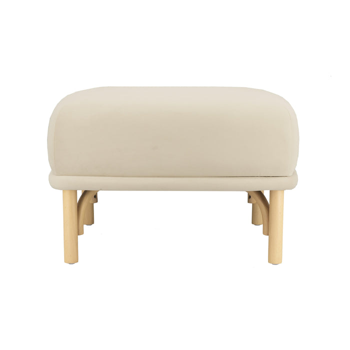 Desiree Cream Velvet Ottoman