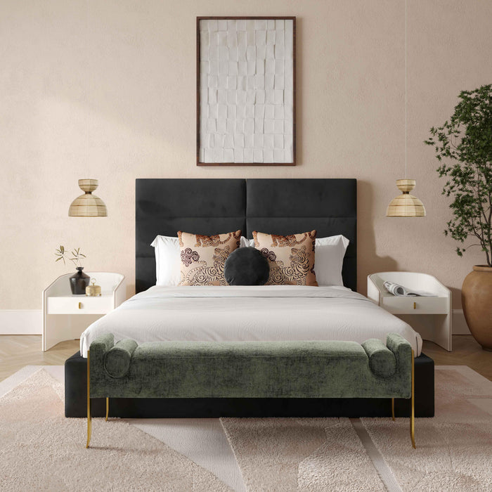 Eliana Black Velvet King Bed