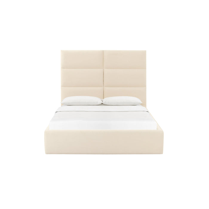 Eliana Cream Velvet King Bed