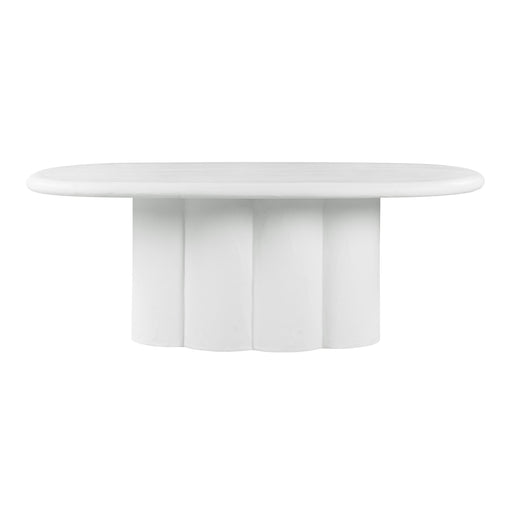 Elika White Faux Plaster Oval Dining Table image