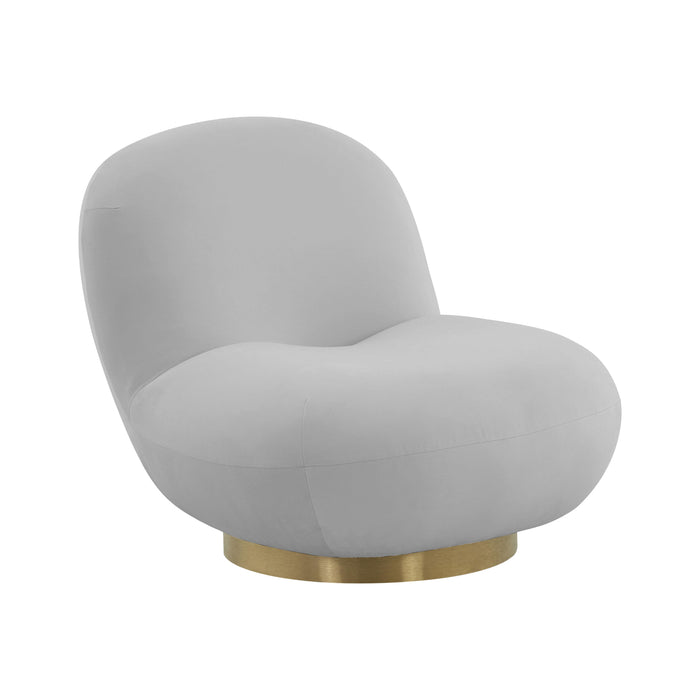 Emily Grey Velvet Swivel Chair image