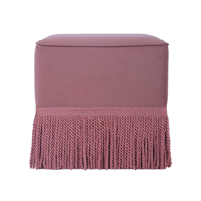 Fenn Mauve Velvet Ottoman