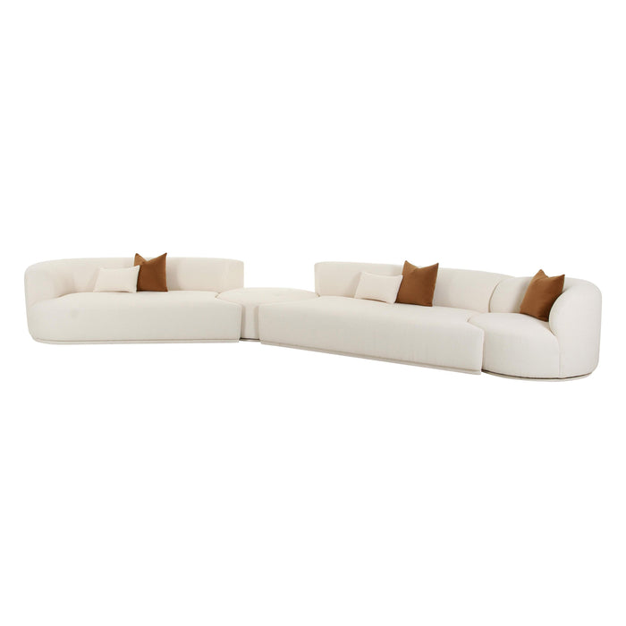 Fickle Cream Boucle 4-Piece Modular LAF Sectional