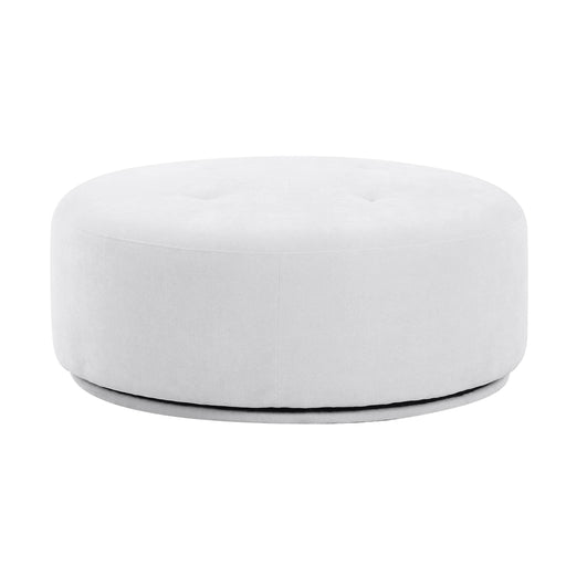 Fickle Grey Velvet Swivel Ottoman image