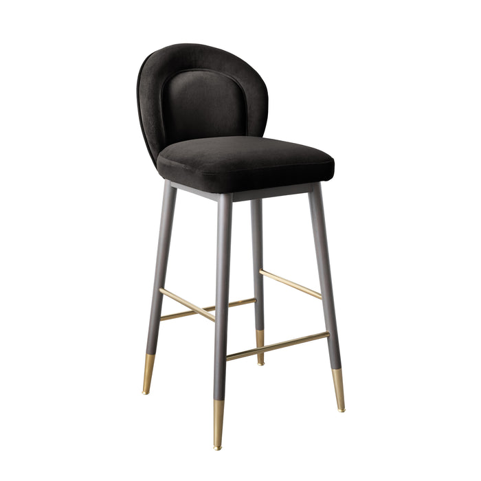 Hailey Charcoal Grey Velvet Barstool image